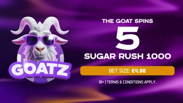 GOAT Spins – Sugar Rush 1000 (5 spins @ €4.00)