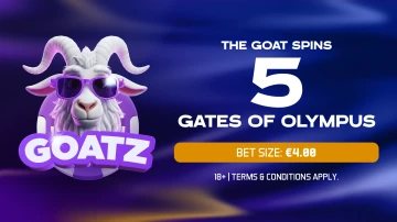 GOAT Spins – Gates of Olympus (5 spins @ €4.00)
