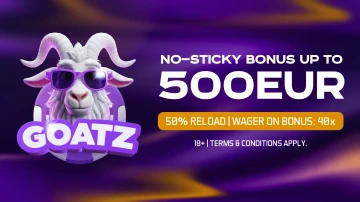 No Sticky Deposit Bonus – 50% up to €500