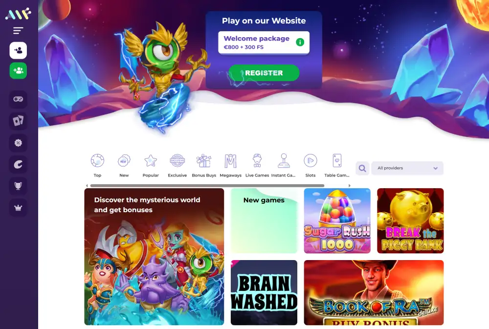 Alf Casino Homepage