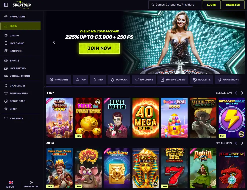 Sportuna Homepage