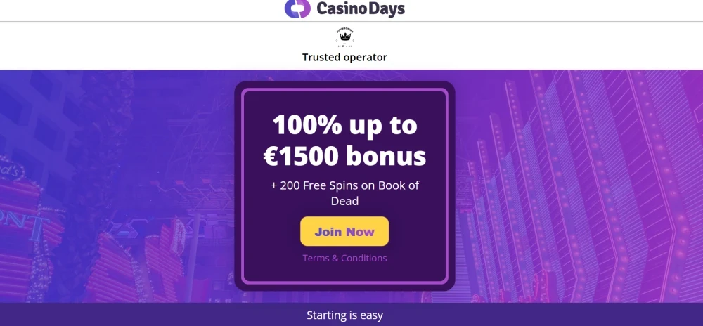 exclusive landing page for Casino Days Kingbonus offer