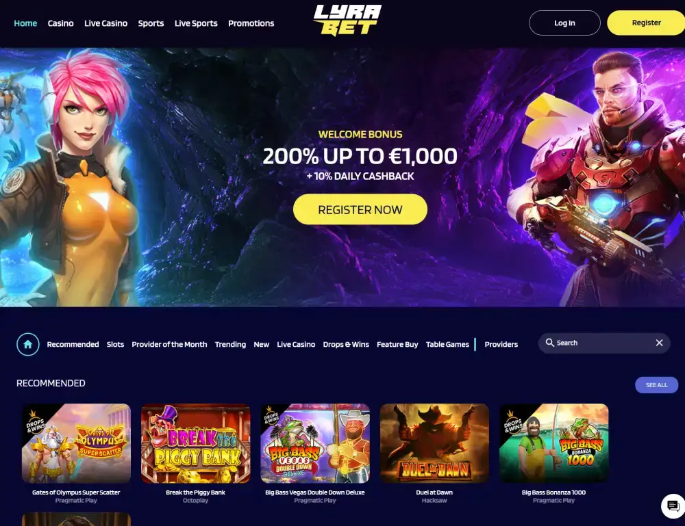 Lyrabet Homepage