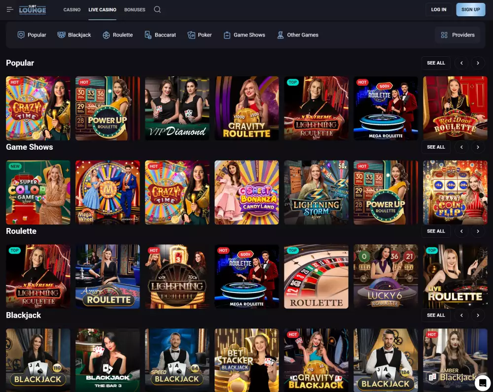 Live Casino At Slotlounge