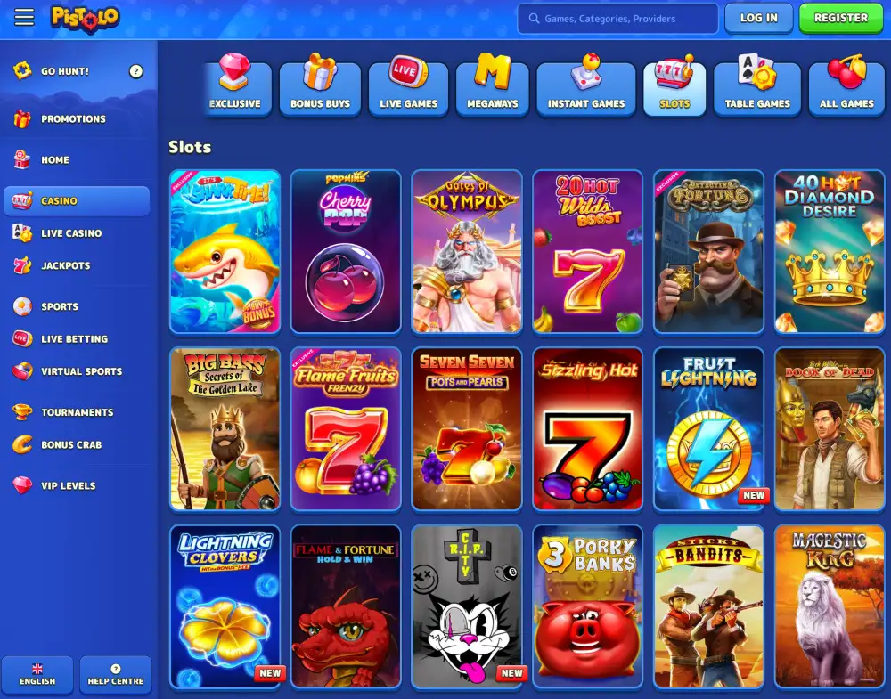 Slots at Pistolo Casino
