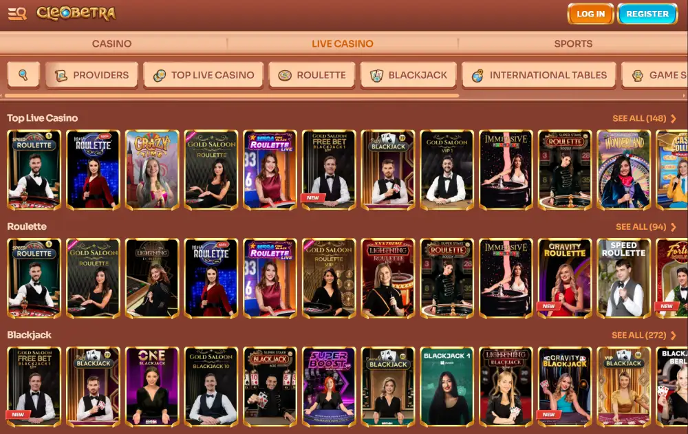 Cleobetra Live Casino