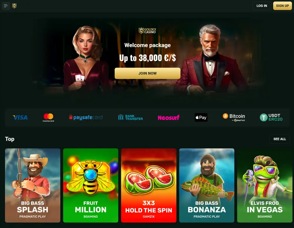 Goldex Casino Homepage