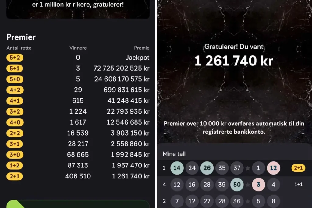 The massively inflated prize listing, showing values 10.000x bigger than original payouts.