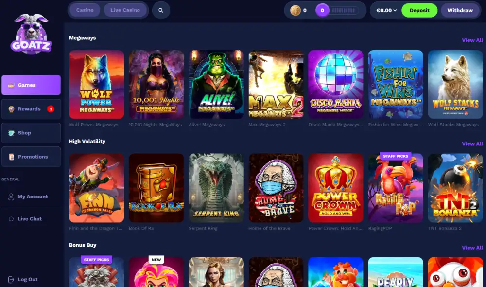 Slots at Goatz Casino