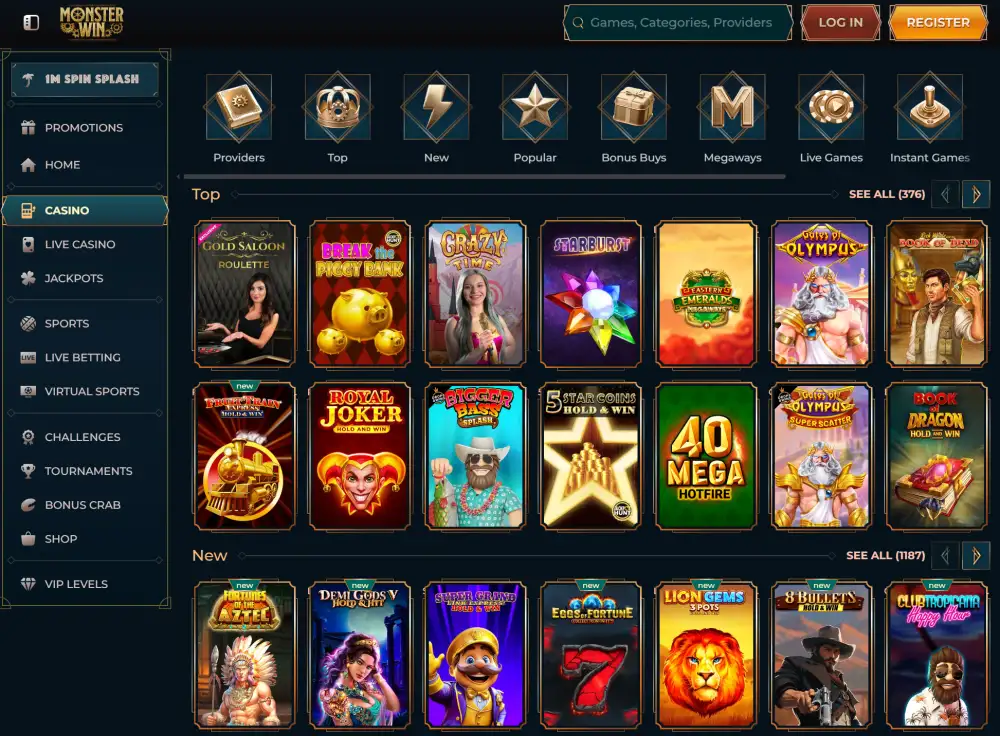 Monsterwin Casino Games