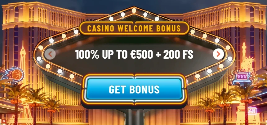 Casino welcome bonus at Wyns Casino