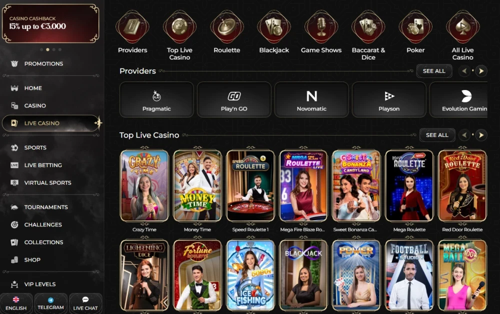 Live Casino at Casina