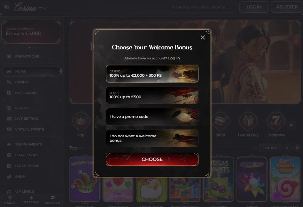 Casina Welcome Offers