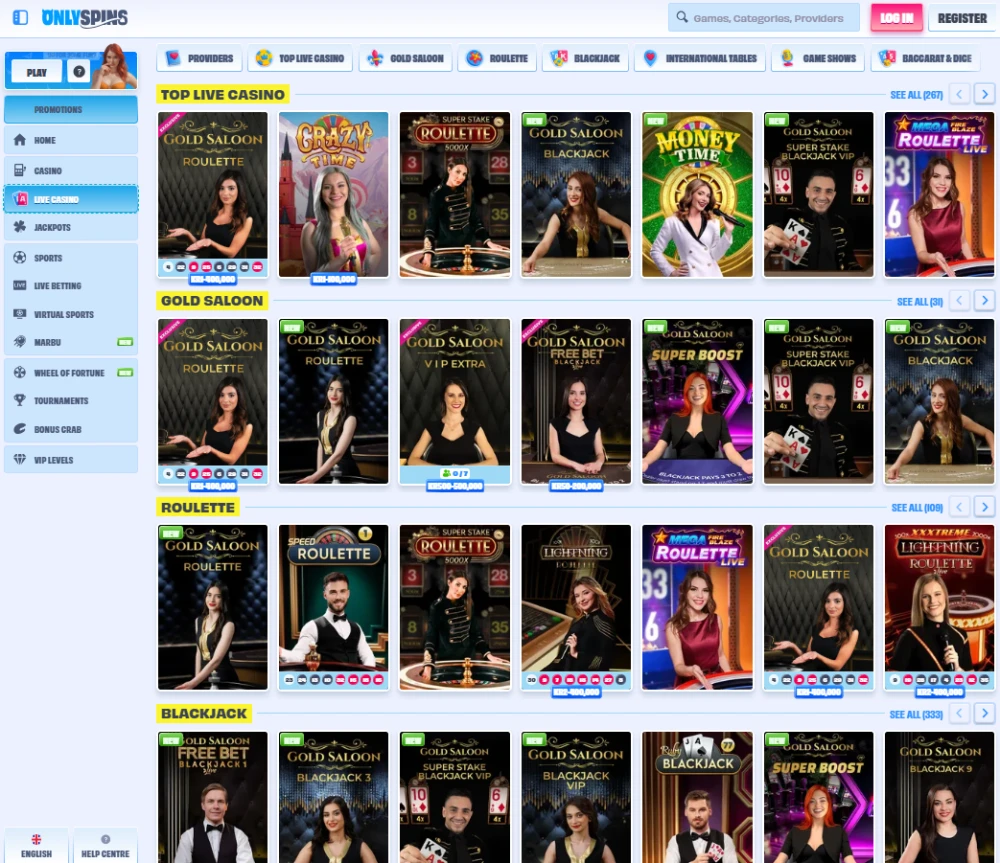 Onlyspins Live Casino