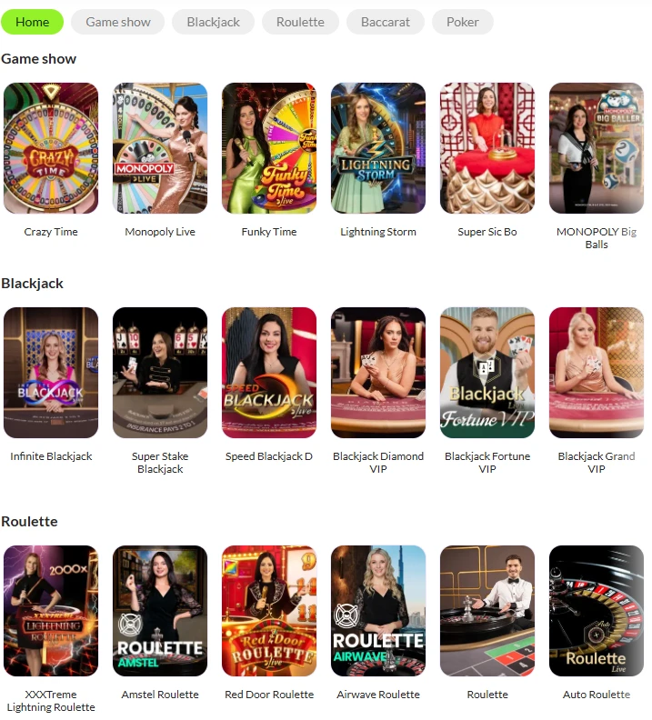 Live Casino At Puntit
