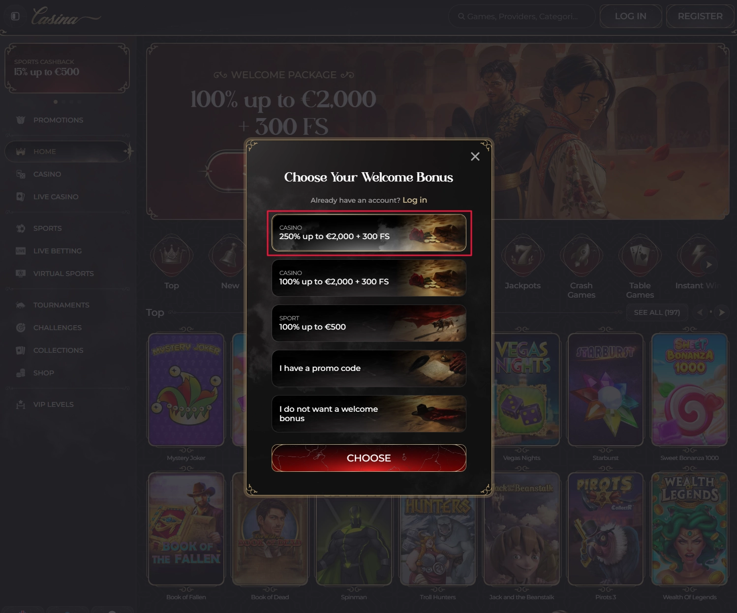 Casina Welcome Offers