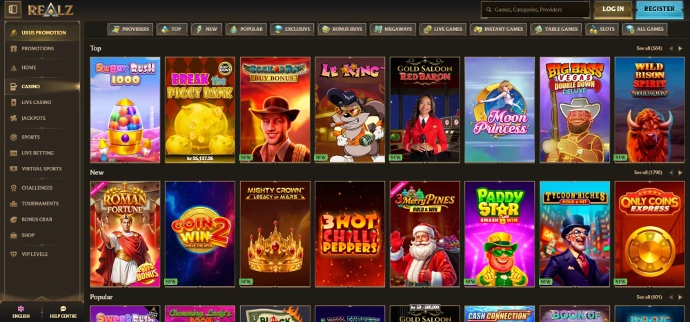 Realz Game Selection