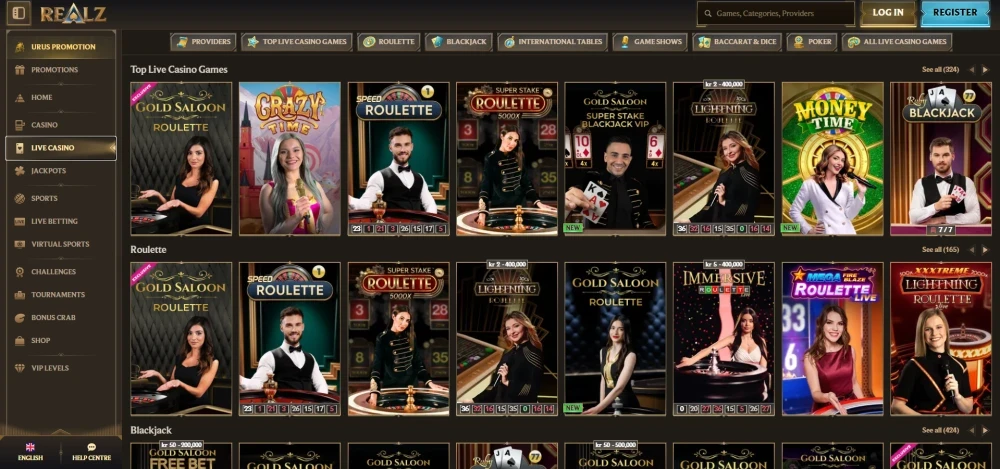 Live Casino At Realz