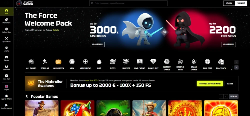 Homepage of Slotsvader