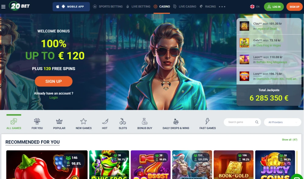 20bet homepage