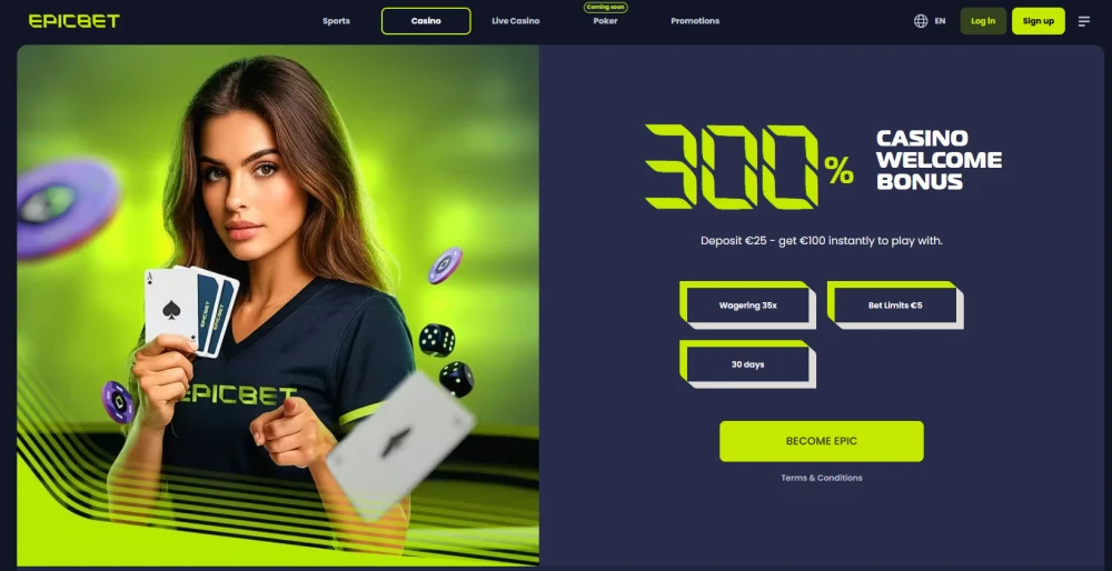 Welcome offer at Epicbet