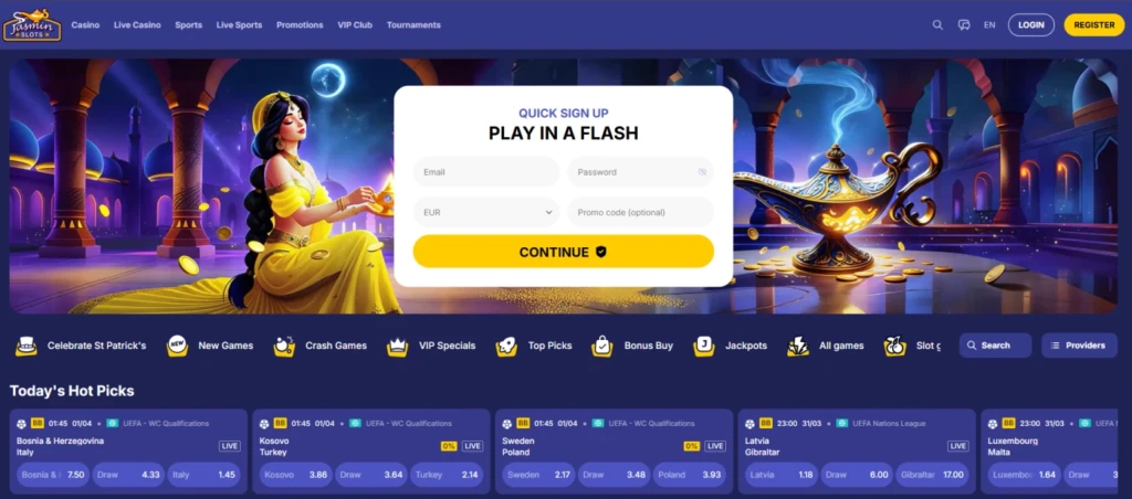Homepage of Jasminslots
