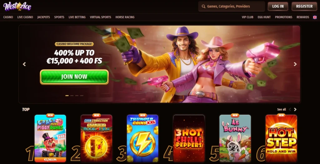 Westace Casino Homepage