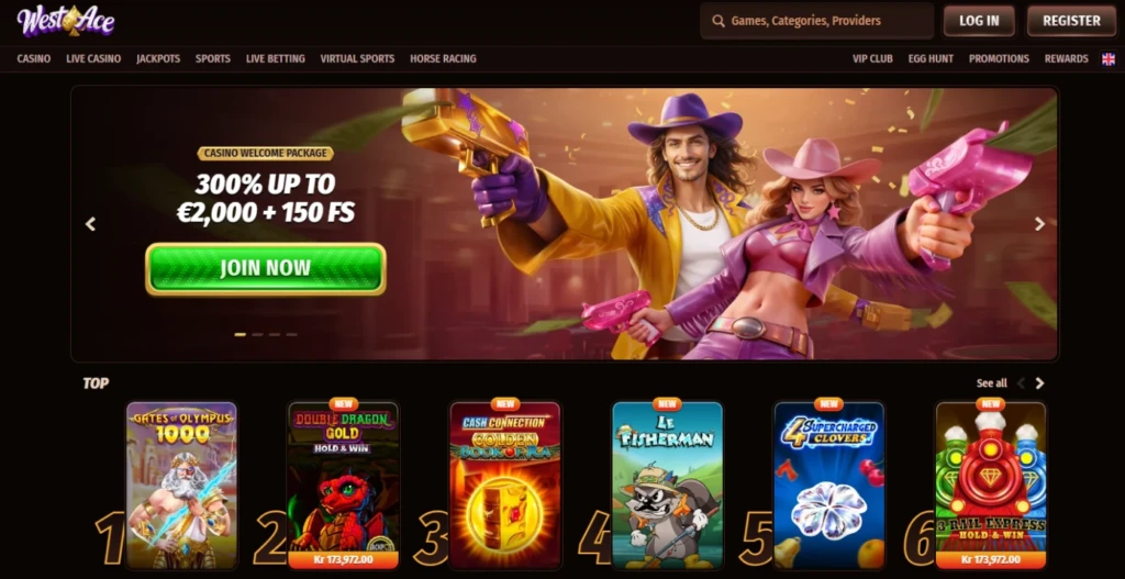 Westace Casino Homepage