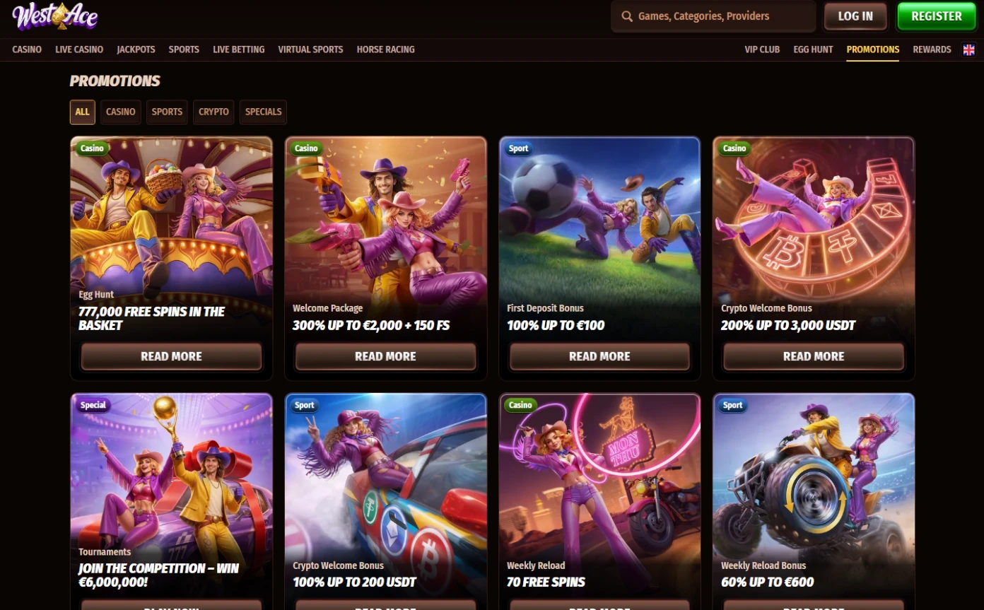 Casino promotions at Westace