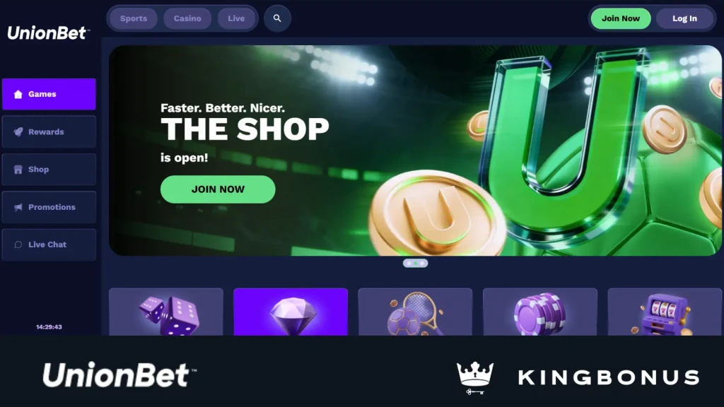 UnionBet homepage