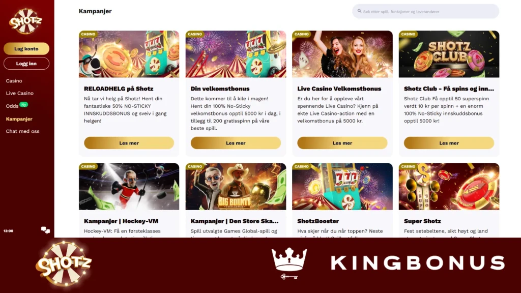Campaigns At Shotz Casino