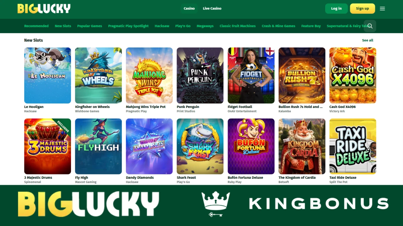Biglucky homepage