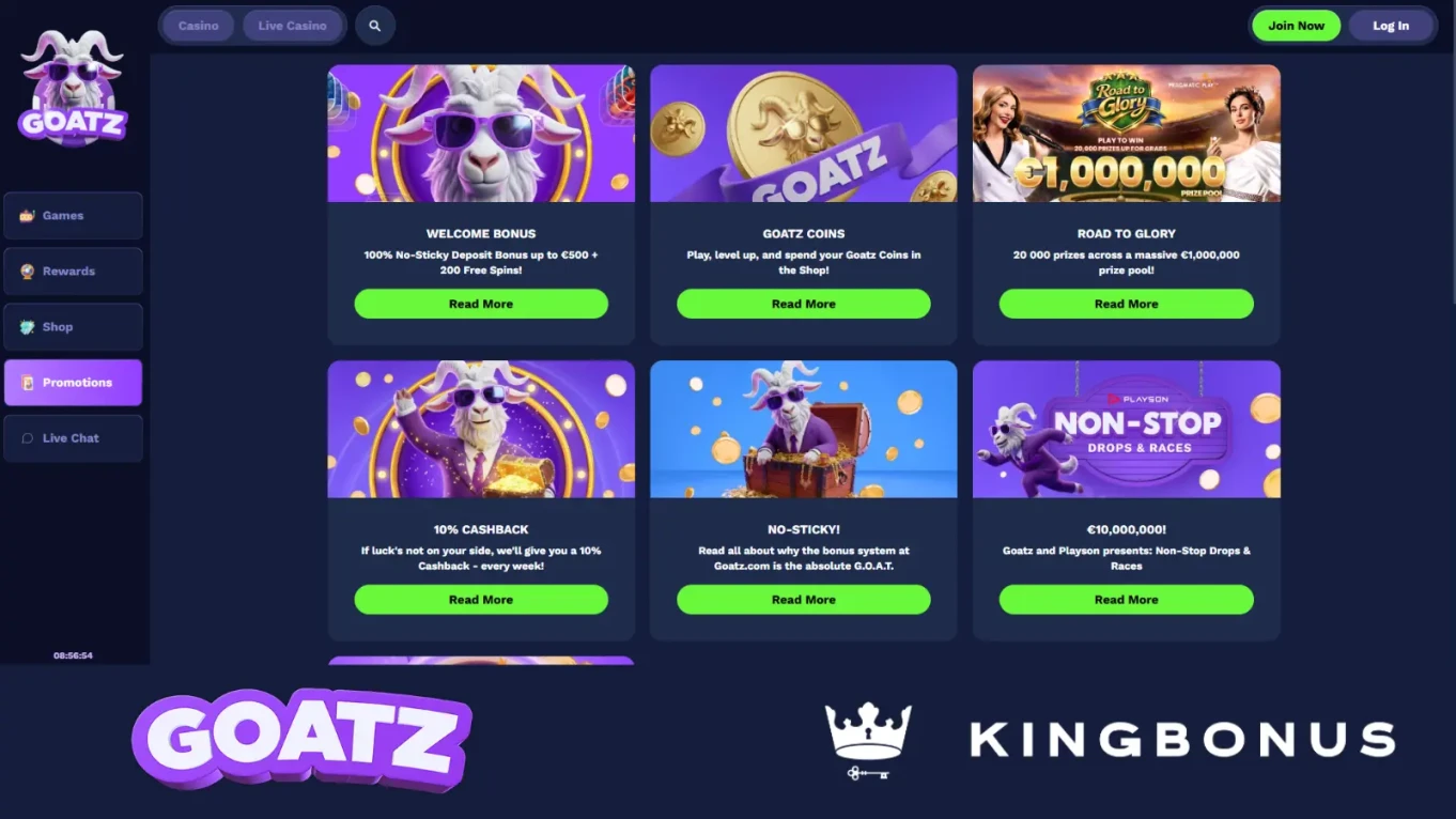 Promotions at Goatz Casino
