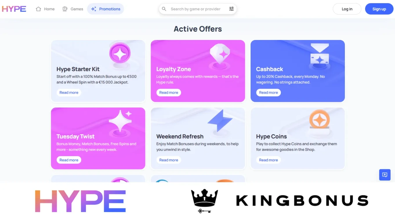 Promotions at Hype Casino