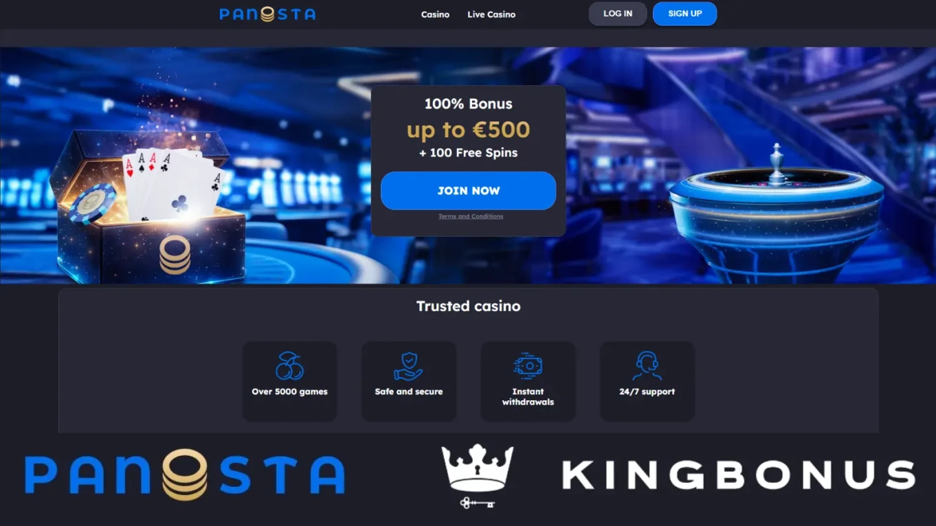 panosta bet casino custom made landing for kingbonus offer