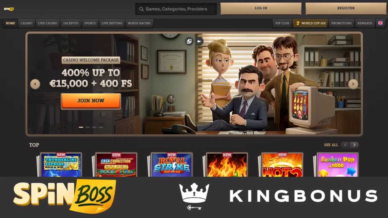 SpinBoss Casino Homepage