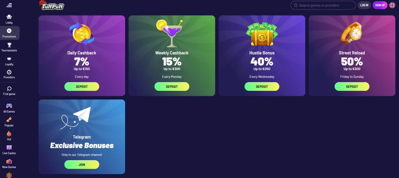 Casino Promotions at TuffPuff